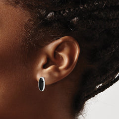 Sterling Silver Onyx Inlay Post Earrings
