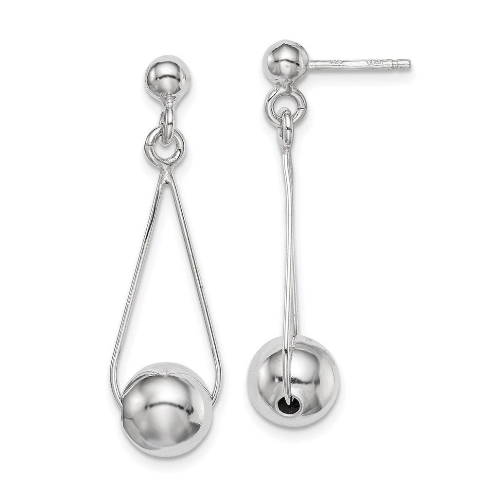 Rhodium-plated Sterling Silver Post Dangle Earrings