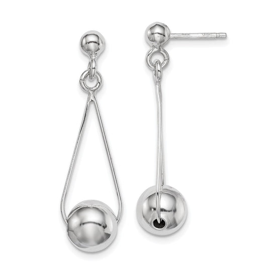 Rhodium-plated Sterling Silver Post Dangle Earrings