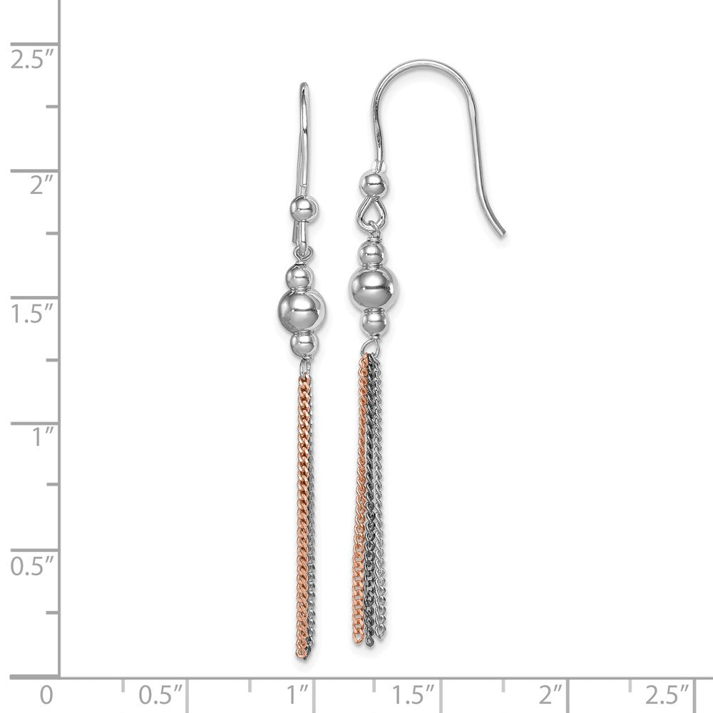 Sterling Silver, Ruthenium & Rose Gold-plated Dangle Earrings