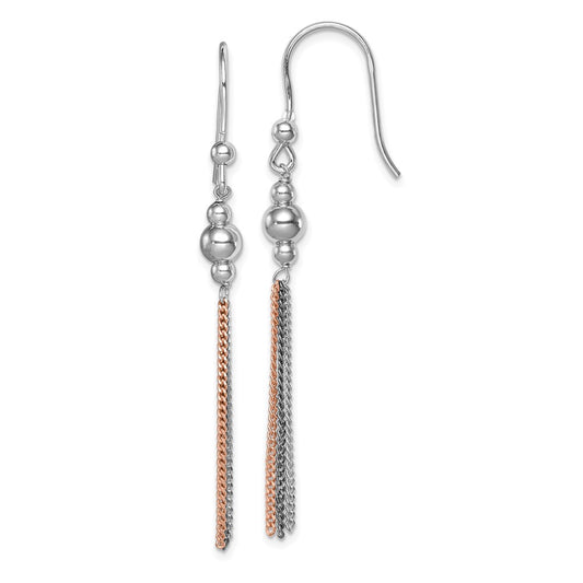 Sterling Silver, Ruthenium & Rose Gold-plated Dangle Earrings
