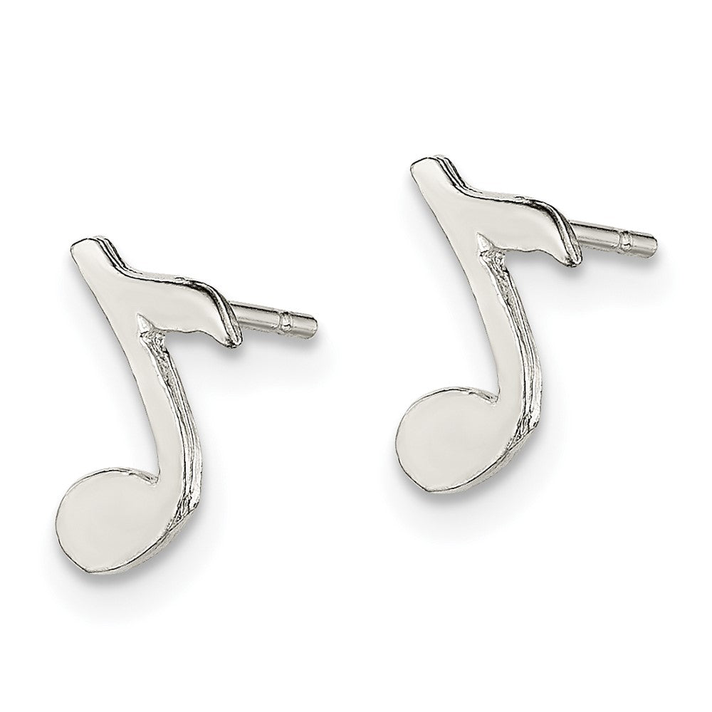 Sterling Silver Musical Note Mini Post Earrings