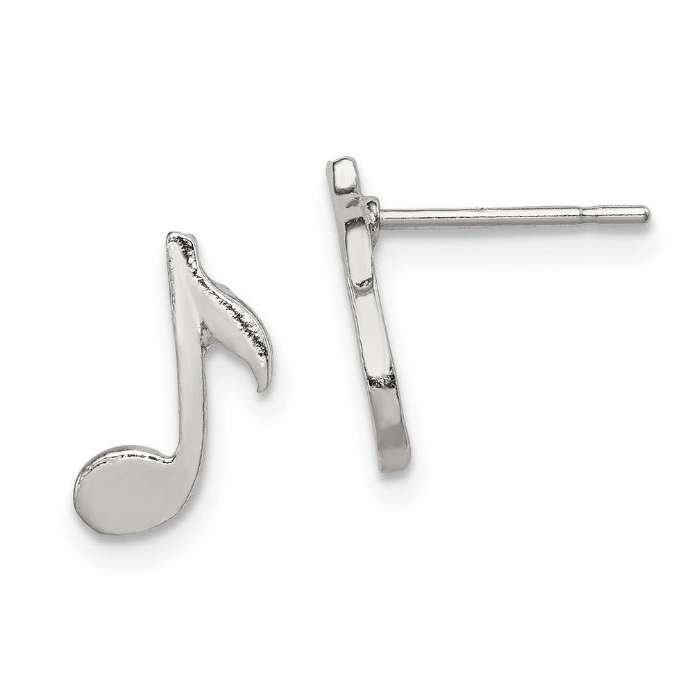 Sterling Silver Musical Note Mini Post Earrings
