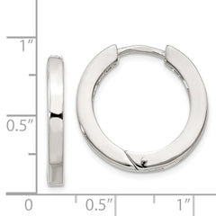 Sterling Silver 2.5x20mm Hinged Hoop Earrings