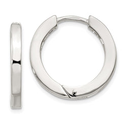 Sterling Silver 2.5x20mm Hinged Hoop Earrings