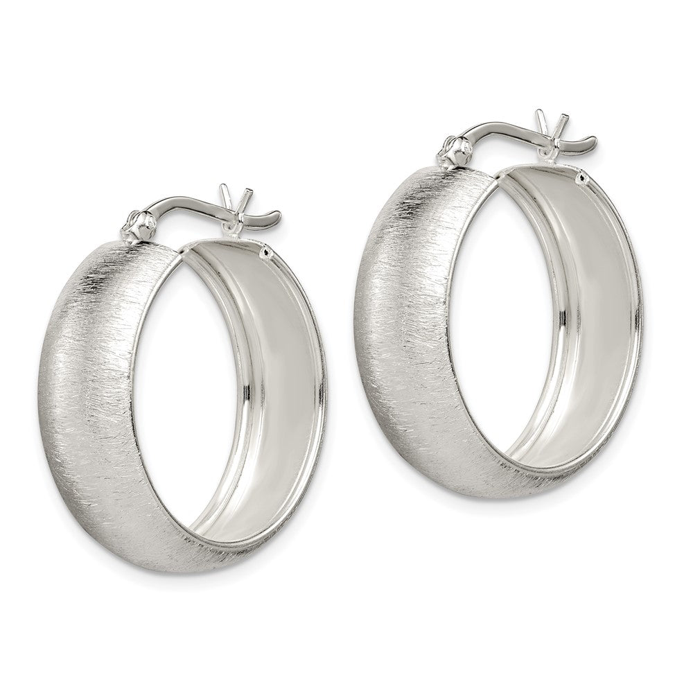 Sterling Silver Polished Laser-cut 8.5x25mm Hoop Earrings