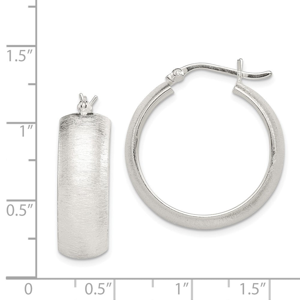 Sterling Silver Polished Laser-cut 8.5x25mm Hoop Earrings