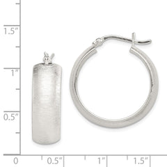 Sterling Silver Polished Laser-cut 8.5x25mm Hoop Earrings