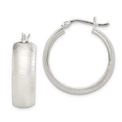 Sterling Silver Polished Laser-cut 8.5x25mm Hoop Earrings