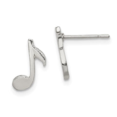 Sterling Silver Musical Note Mini Post Earrings
