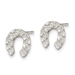 Sterling Silver Horseshoe Mini Post Earrings
