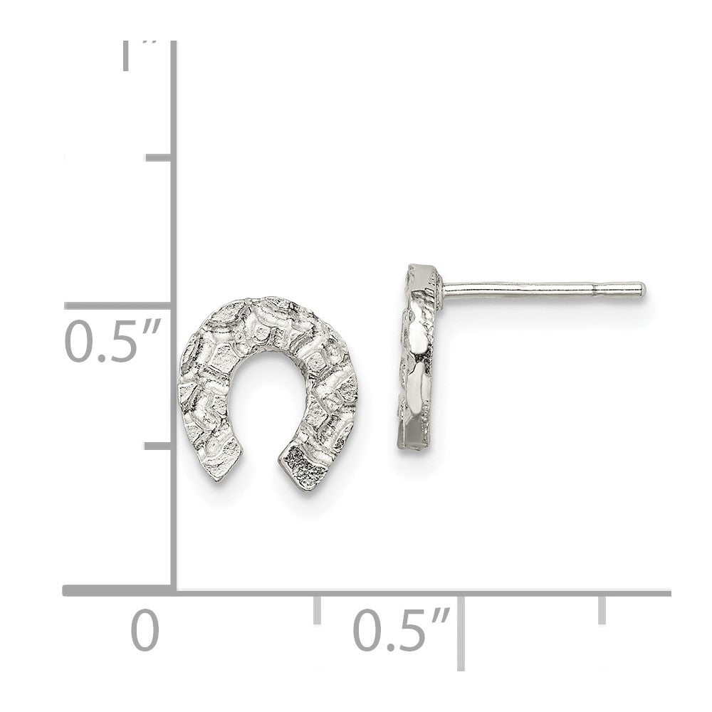 Sterling Silver Horseshoe Mini Post Earrings