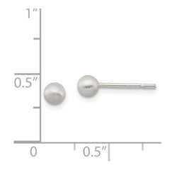 Sterling Silver Polished 4mm Laser-cut Post Earrings