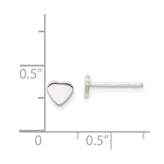 Sterling Silver Polished Heart Post Earrings