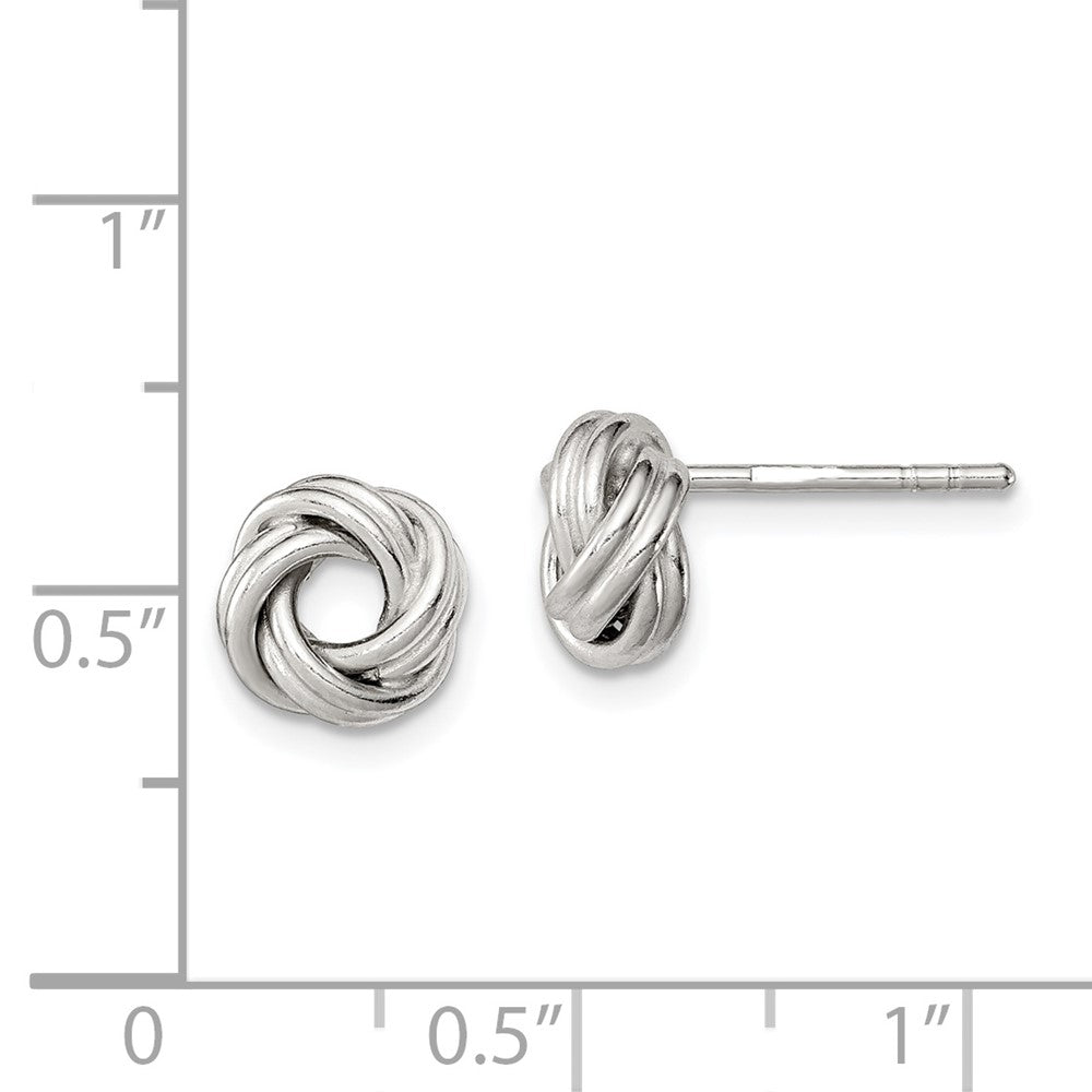Sterling Silver Polished Love Knot Post Earrings