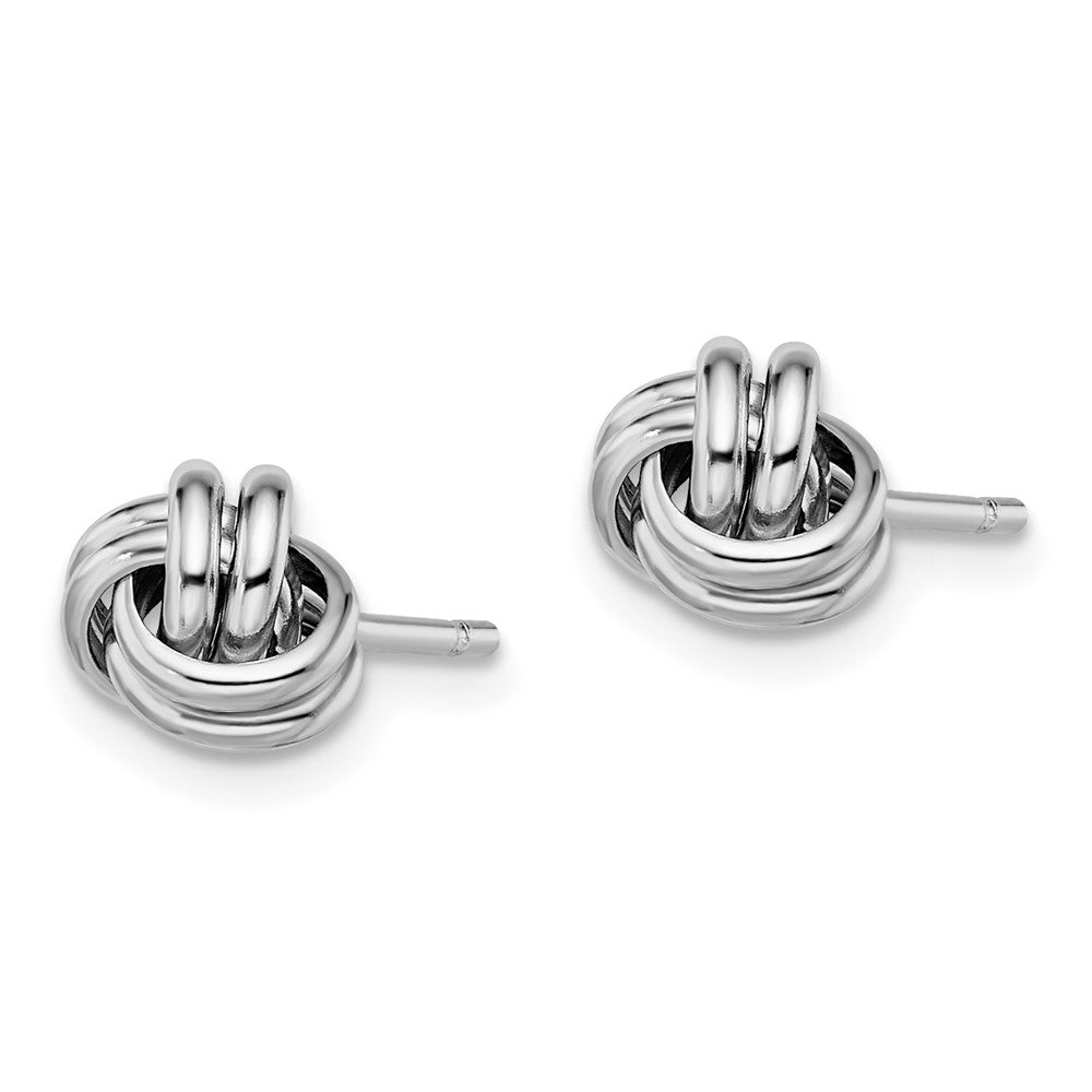 Rhodium-plated Sterling Silver Double Knot Post Earrings