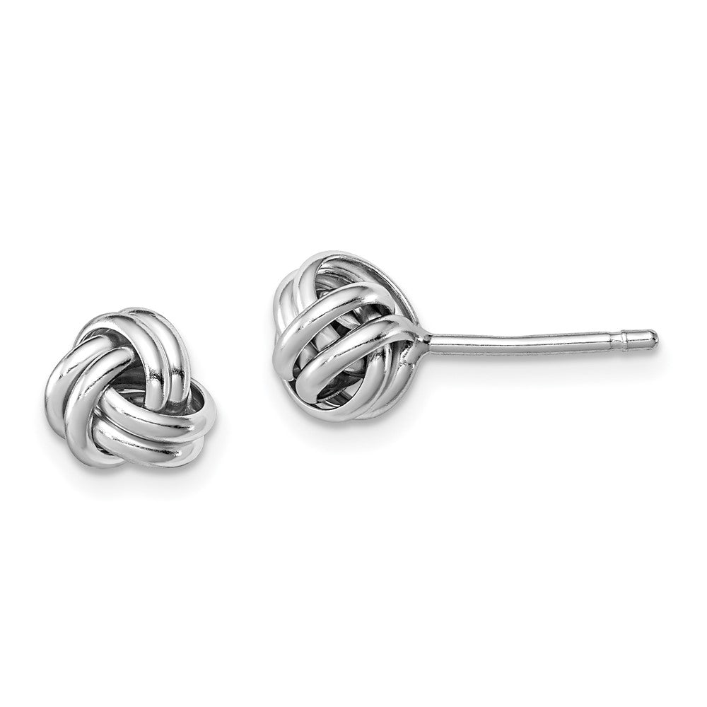 Rhodium-plated Sterling Silver Double Knot Post Earrings