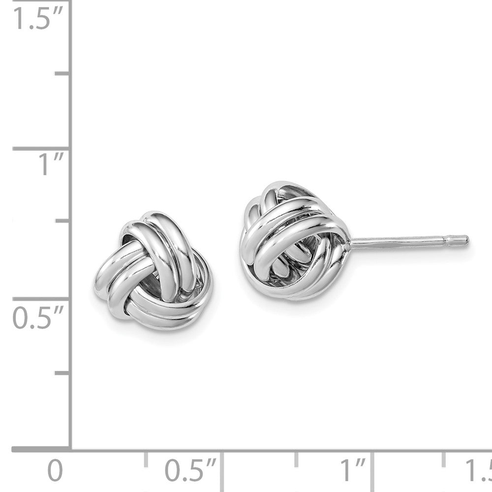 Rhodium-plated Sterling Silver Double Knot Post Earrings