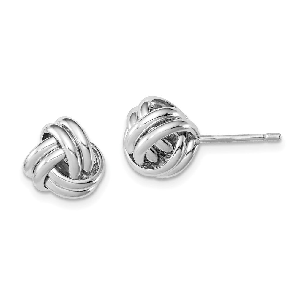 Rhodium-plated Sterling Silver Double Knot Post Earrings