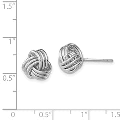 Rhodium-plated Sterling Silver Polished Love Knot Post Earrings