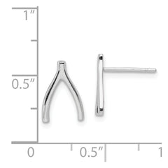 Rhodium-plated Sterling Silver Wishbone Post Earrings