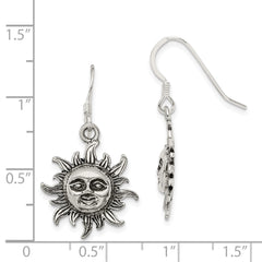 Sterling Silver Sun Dangle Earrings