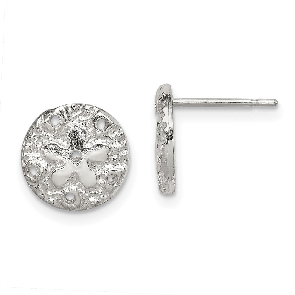 Sterling Silver Sand Dollar Mini Earrings