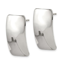 Sterling Silver Polished Plain Rectangle Post Earrings