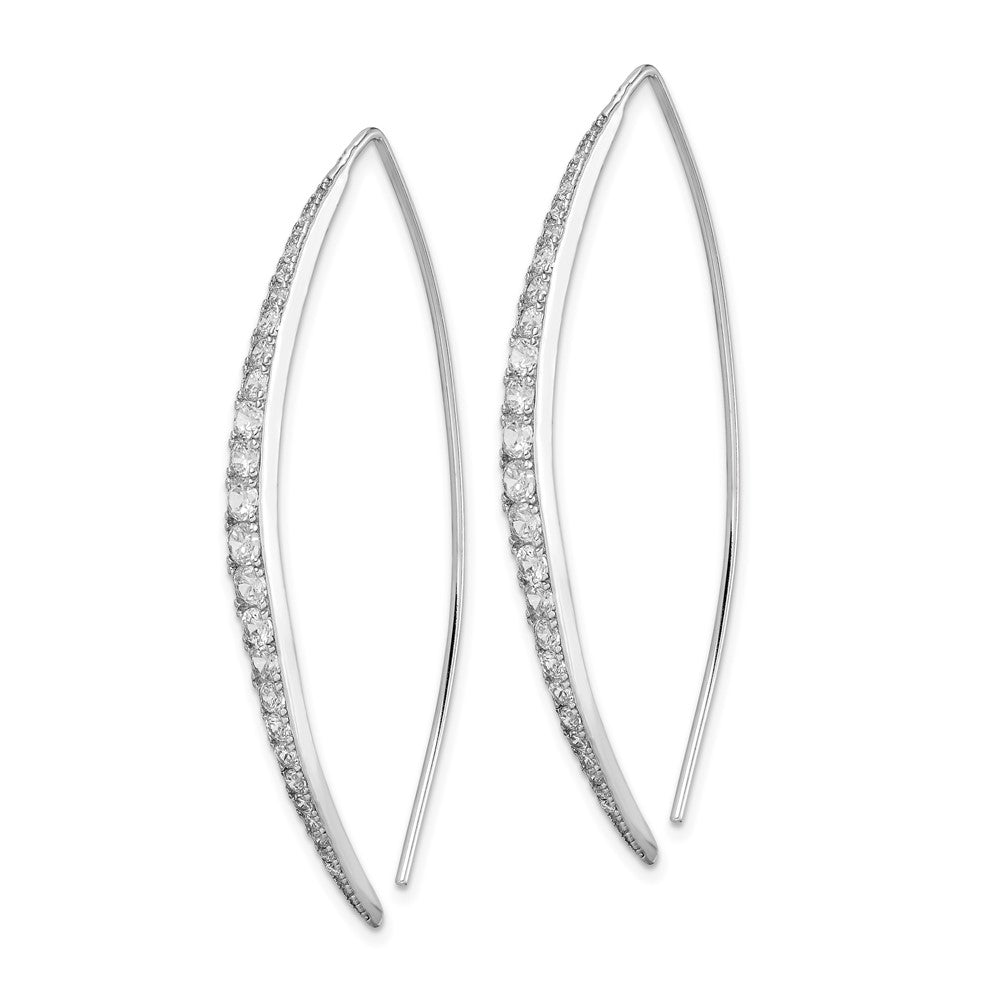 Rhodium-plated Sterling Silver CZ Threader Earrings