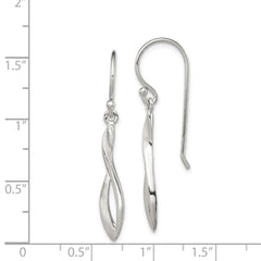 Sterling Silver Polished Twisted Shepherd Hook Earrings