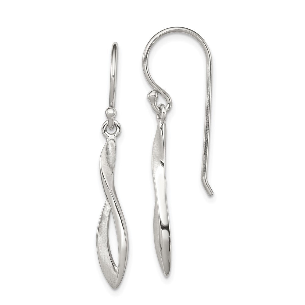 Sterling Silver Polished Twisted Shepherd Hook Earrings