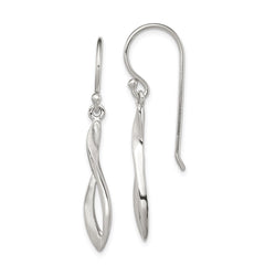 Sterling Silver Polished Twisted Shepherd Hook Earrings