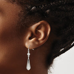 Sterling Silver Polished Dangle Shepherd Hook Earrings