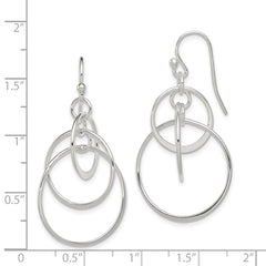 Sterling Silver Polished Dangle Shepherd Hook Earrings