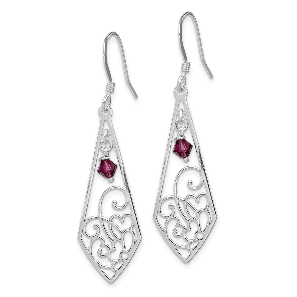 Sterling Silver Polished Amethyst Shepherd Hook Earrings