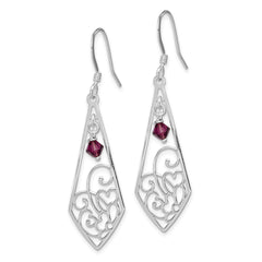 Sterling Silver Polished Amethyst Shepherd Hook Earrings