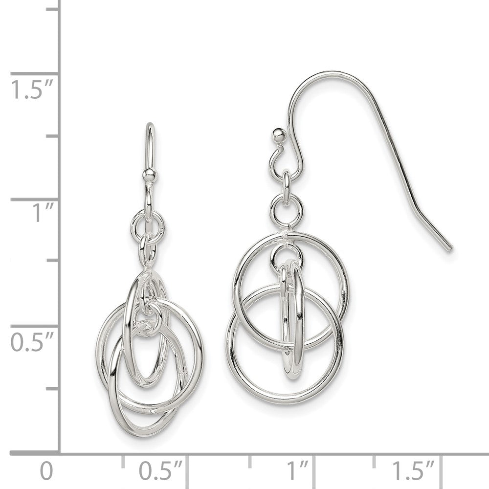 Sterling Silver Polished Dangle Shepherd Hook Earrings
