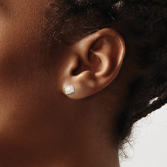 Sterling Silver Polished FWC Pearl Post Earrings