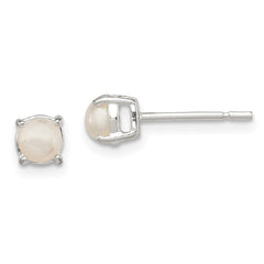Sterling Silver Polished FWC Pearl Post Earrings