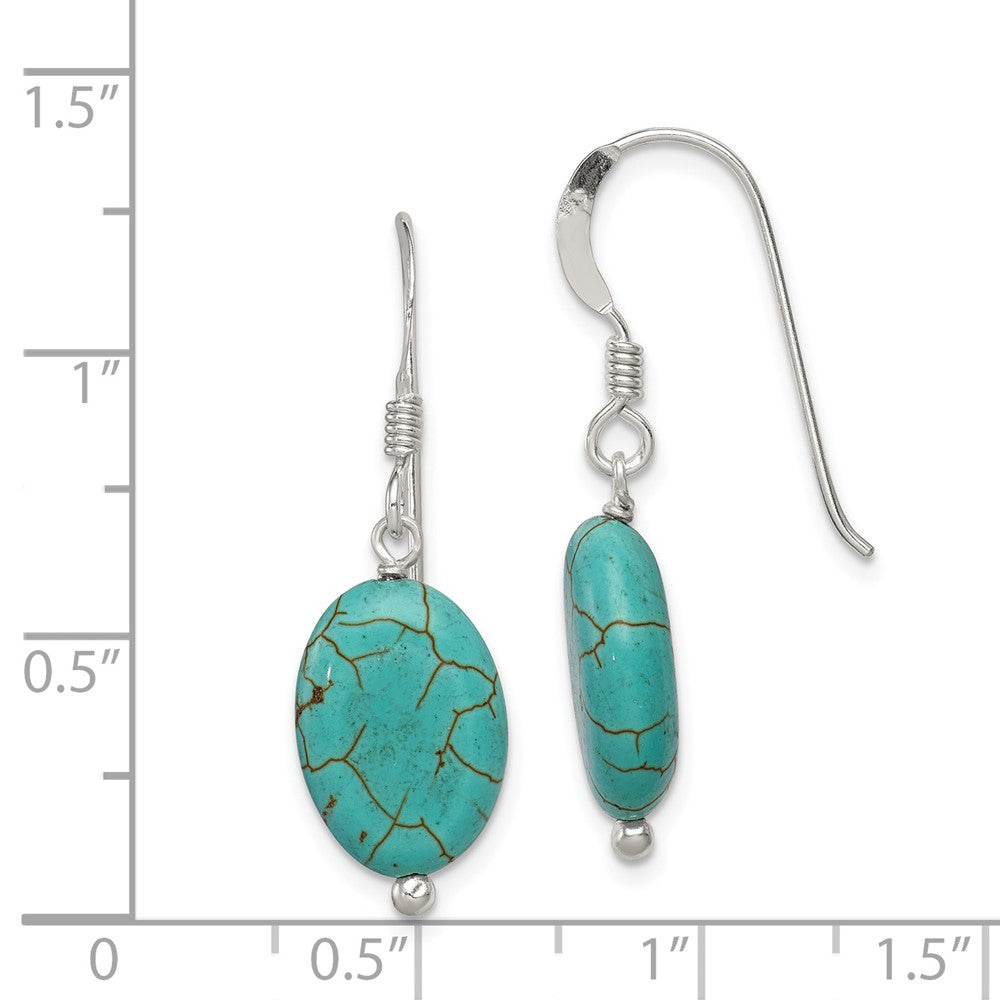 Sterling Silver Blue Reconstructed Magnesite Earrings