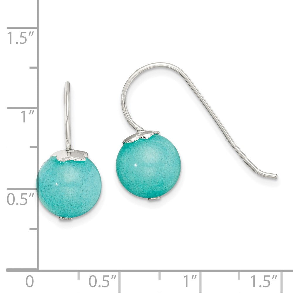 Sterling Silver Blue Quartz 10mm Shepherd Hook Earrings