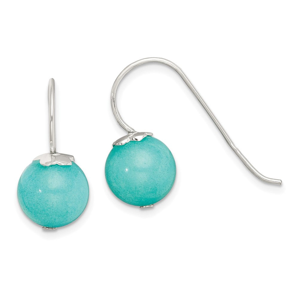 Sterling Silver Blue Quartz 10mm Shepherd Hook Earrings