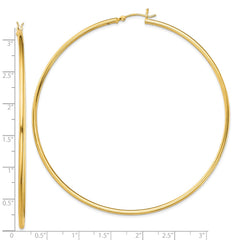 Yellow Gold-plated Sterling Silver Polished 2x80mm Hoop Earrings