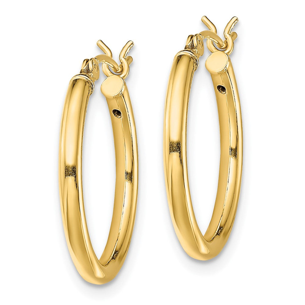 Yellow Gold-plated Sterling Silver Polished 2x20mm Hoop Earrings