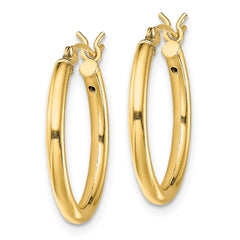 Yellow Gold-plated Sterling Silver Polished 2x20mm Hoop Earrings