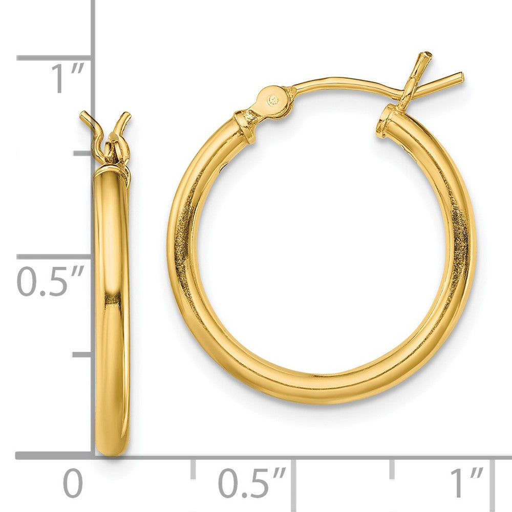 Yellow Gold-plated Sterling Silver Polished 2x20mm Hoop Earrings