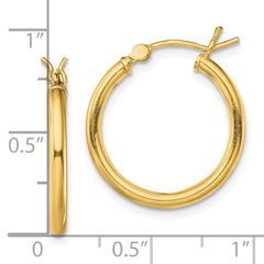 Yellow Gold-plated Sterling Silver Polished 2x20mm Hoop Earrings