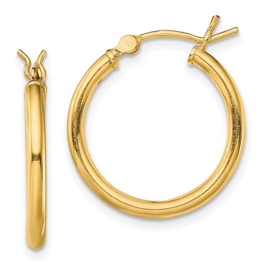 Yellow Gold-plated Sterling Silver Polished 2x20mm Hoop Earrings