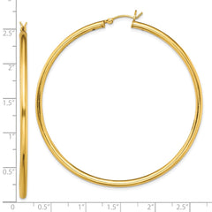 Yellow Gold-plated Sterling Silver Polished 2.5x60mm Hoop Earrings
