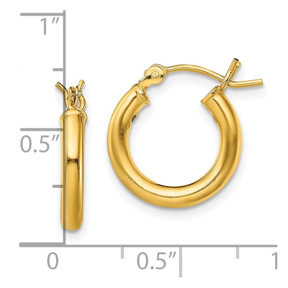 Yellow Gold-plated Sterling Silver Polished 2.5x15mm Hoop Earrings